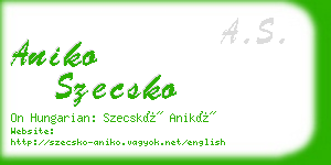 aniko szecsko business card